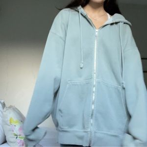 Brandy Melville small oversized sage green zip up